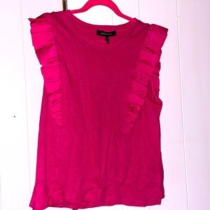 Very berry ruffled short sleeve shirt